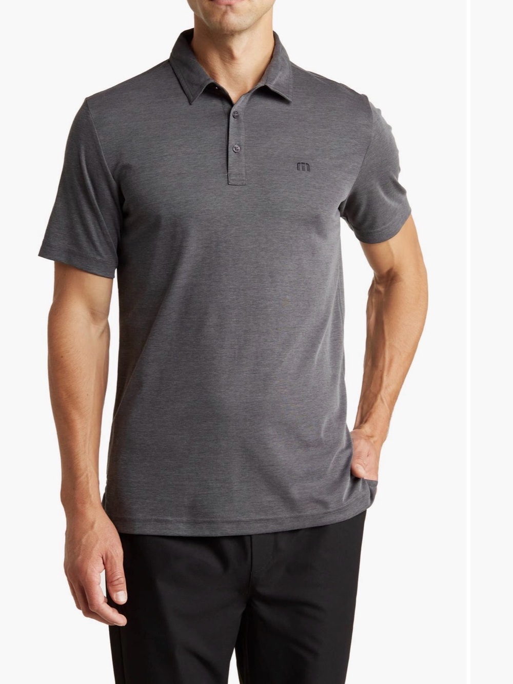 Travis Mathew Men's Charcoal Heather Polo